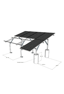 KD Solar Ground Mount Kit for 18 panels – 9 columns by 2 rows – Portrait orientation