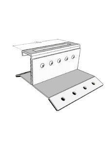 KD Solar 120mm Landscape mounting bracket for corrugated flat roof A-frame mounting solution